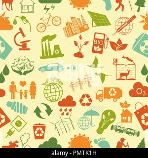 Environment, ecology seamless, pattern. Environmental background. Vector illustration Stock Vector