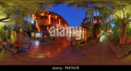 360 degree panoramic view of China Sichuan Chengdu Jinli Street At Night-1