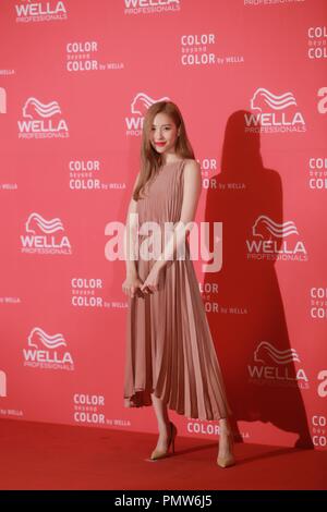 Seoul, Korea. 19th Sep, 2018. Sun Mi, JEA, DIA Ahn Som Yi, Gi Heui Hyeon, I Ji Hyeon etc. promote for hair care product wella in Seoul, Korea on 19th September 2018.(China and Korea Rights Out) Credit: TopPhoto/Alamy Live News