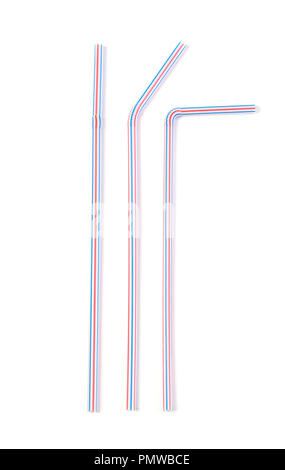 Colorful drinking straws isolated on white Stock Photo