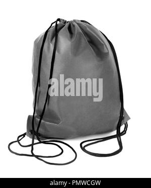drawstring pack isolated on white background Stock Photo