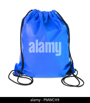 drawstring pack isolated on white background Stock Photo