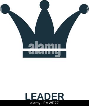 Leader icon. Monochrome style design from business collection. UI. Pixel perfect simple pictogram leader icon. Web design, apps, software, print usage Stock Vector