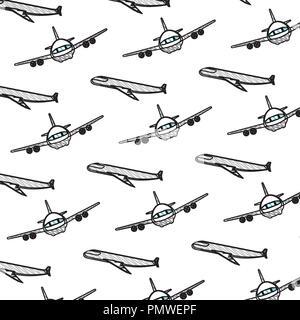 airplanes flying pattern background Stock Vector
