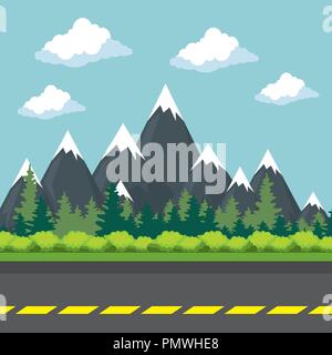 urban road day scenery icon Stock Vector