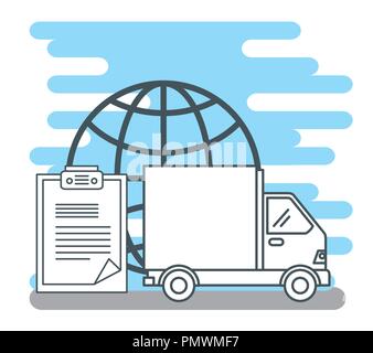 logistic services set icons Stock Vector
