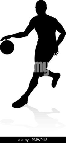 Basketball Player Sports Silhouette Stock Vector