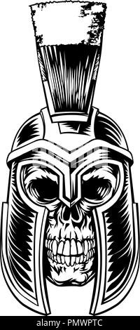 Skull Spartan Graphic Stock Vector
