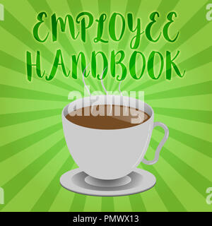 Handwriting text writing Employee Handbook. Concept meaning Document that contains an operating procedures of company. Stock Photo