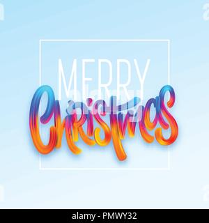 Merry Christmas greeting card vector template Stock Vector