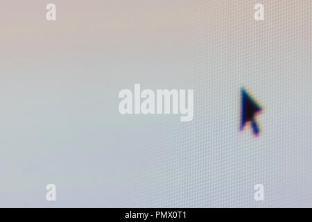 Close up computer mouse cursor on screen Stock Photo