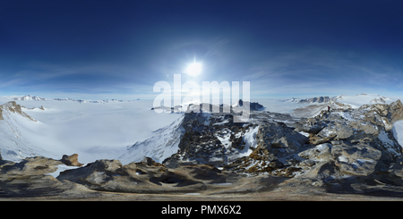 360 degree panoramic view of Volkonskogo Gora, Peak, Antarctica