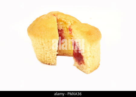 Two parts of muffins,close-up. Isolated on white background. Stock Photo