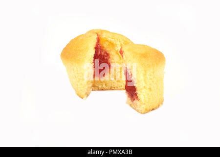 Two parts of muffins,close-up. Isolated on white background. Stock Photo