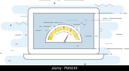 Web page loading speed test icon - site performance optimization Stock Vector