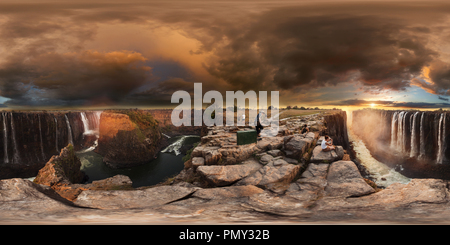 360 degree panoramic view of victoria falls in zimbabwe side