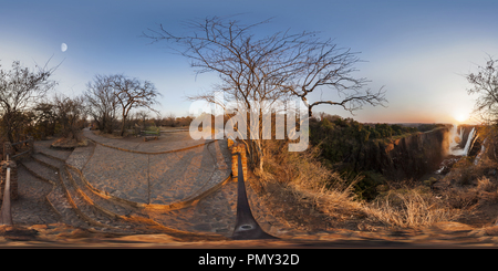 360 degree panoramic view of victoria falls in zambia side