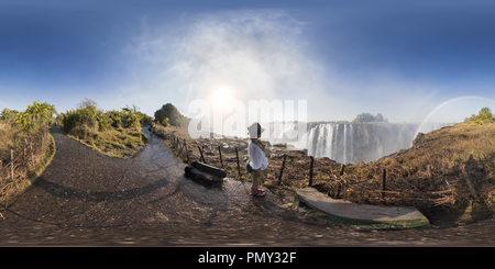 360 degree panoramic view of victoria falls in zimbabwe side