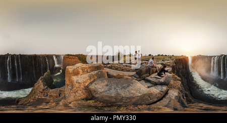 360 degree panoramic view of victoria falls in zimbabwe side