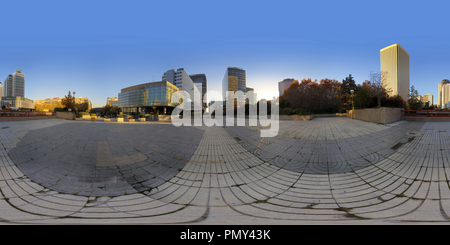 360 degree panoramic view of azca financial district and picasso tower. madrid. spain