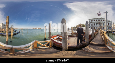 360 degree panoramic view of Hotel Cipriani shuttle boat. venice. italy