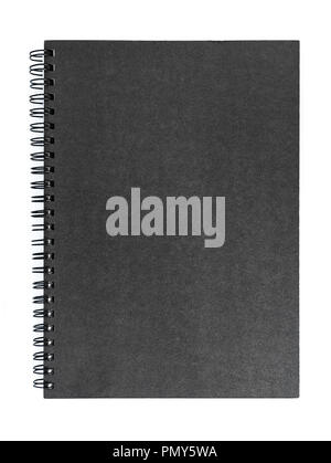 black spiral notebook isolated on white Stock Photo
