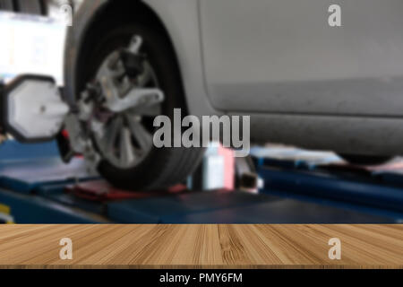 Car Tyre Clamped With Aligner Reflector Adjustment Tool For Wheel