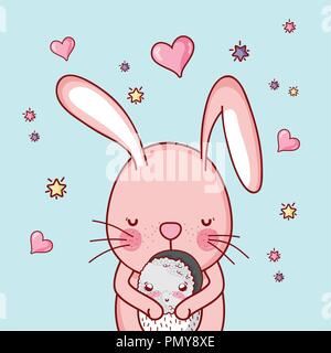 Rabbit and japanese food Stock Vector