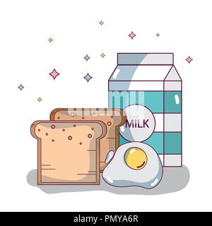 Delicious breakfast cartoons Stock Vector