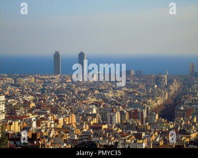 Panoramic views of the city of Barcelona, Spain Stock Photo