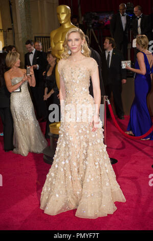 Oscar®-nominated actress Cate Blanchett arrives for the live ABC Telecast of The 86th Oscars® at the Dolby® Theatre on March 2, 2014 in Hollywood, CA.  File Reference # 32268 186  For Editorial Use Only -  All Rights Reserved Stock Photo