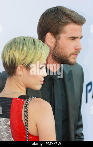 Miley Cyrus and Liam Hemsworth at the US Premiere of Relativity Media's