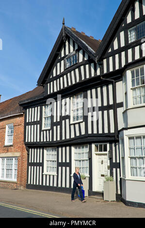 Black & white timber framed house in Ledbury Herefordshire England UK Stock Photo