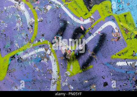Close-up cropped detail of graffiti on wall in Stavanger, Norway. Stock Photo
