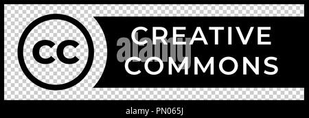 Creative commons rights management sign with circular CC icon Stock Vector