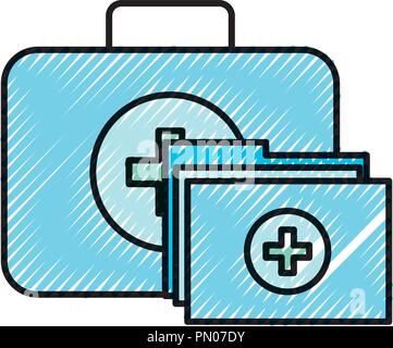 kit first aid folder report medical Stock Vector