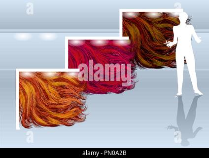 hairdressing salon concept. womans hair and hairdressing salon Stock Vector