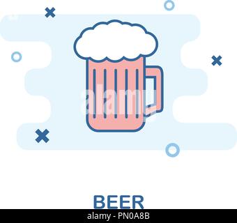 Beer creative icon in color. Simple element illustration. Beer concept symbol design from Bar and Restaurant collection. Can be used for web design, a Stock Vector