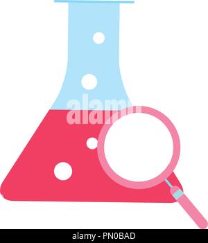chemistry laboratory beaker flask magnifying glass Stock Vector Image ...
