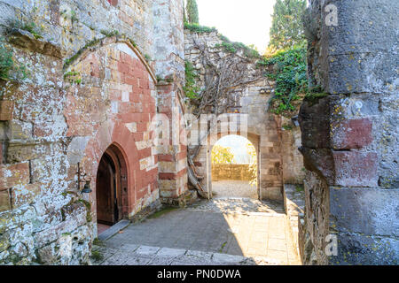 France, Correze, Turenne, labelled Les Plus Beaux Villages de France (The Most Beautiful Villages of France), entrance in the enclosure of the castle  Stock Photo