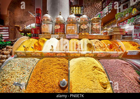 Spices in the The Egyptian Bazaar, Istanbul, Turkey Stock Photo