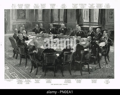 Queen Victoria's last Cabinet with Robert Gascoyne-Cecil, Marquis of Salisbury as Prime Minister Stock Photo