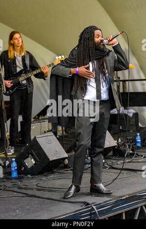Reverend Sekou performs at Edmonton Folk Music Festival, Edmonton, Alberta, Canada. Stock Photo