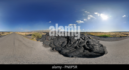 360 degree panoramic view of Lava Flow on Chain Of Craters Road, Big Island, Hawaii, 2824