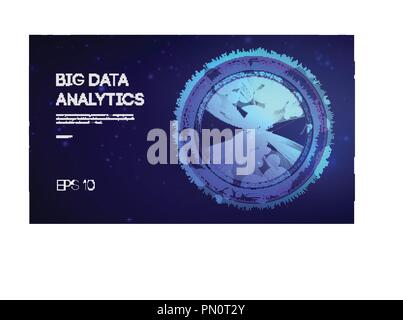 Big Data. Business inteligence technology background. Binary code algorithms deep learning virtual reality analysis. Data science learning machine. Artificial intelligence data research and automation Stock Vector