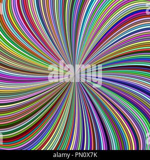 Colorful abstract psychedelic striped vortex background design from curved rays Stock Vector
