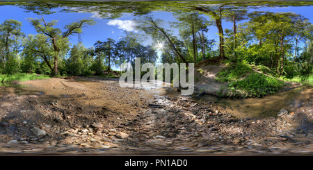 360 degree panoramic view of Summer landscape, Bitza Park, Moscow 2