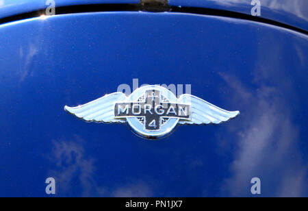 Morgan 4, Sports Car, British, manufacture, badge, logo, motor car Stock Photo