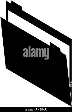 Folder isometric symbol in black and white Stock Vector