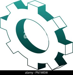 Gears working symbol blue lines Stock Vector Image & Art - Alamy